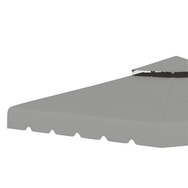 Outsunny 9.8-ft x 9.8-ft Grey Gazebo Replacement Canopy Top 84C ...