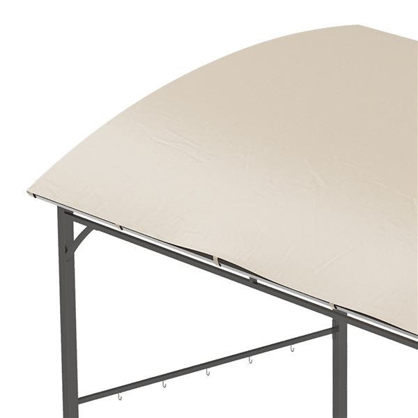 Outsunny 7-ft x 5-ft Beige Metal Rectangle Grill Gazebo with Polyester Roof