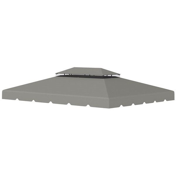 Outsunny 12.8-ft x 9.5-ft Grey Gazebo Replacement Canopy Top