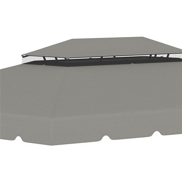 Outsunny 12.8-ft x 9.5-ft Grey Gazebo Replacement Canopy Top