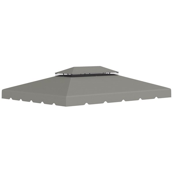 Outsunny 12.8ft x 9.5ft Grey Gazebo Replacement Canopy Top 84C357V01LG RONA