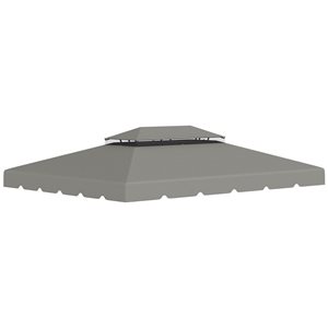 Outsunny 12.8-ft x 9.5-ft Grey Gazebo Replacement Canopy Top