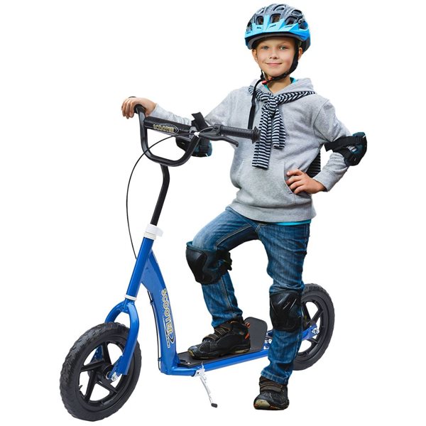 Trottinette pour enfants HOMCOM bleue avec pneus de 12 po