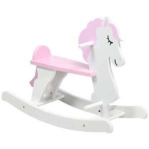 Cheval berçant Qaba en bois blanc