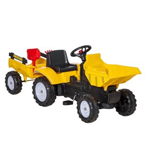 Aosom Yellow Kid Ride-On Dump Truck Toy