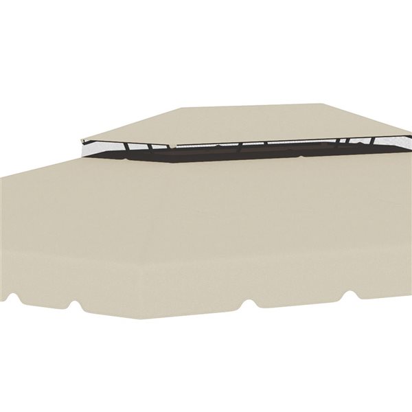 Outsunny 12.8-ft x 9.5-ft Beige Gazebo Replacement Canopy Top