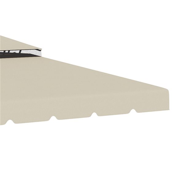 Outsunny 12.8-ft x 9.5-ft Beige Gazebo Replacement Canopy Top