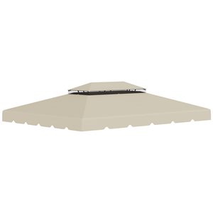 Outsunny 12.8-ft x 9.5-ft Beige Gazebo Replacement Canopy Top