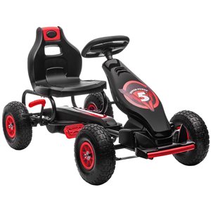 Aosom Red Kids Pedal Go Kart with Adjustable Seat