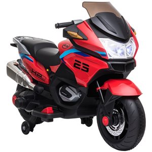 Aosom Red 12V Kids Motorcycle with Training Wheels