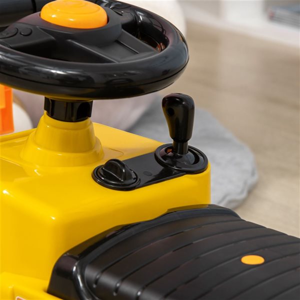 Aosom Yellow Kids Ride-On Forklift with Under Seat Storage