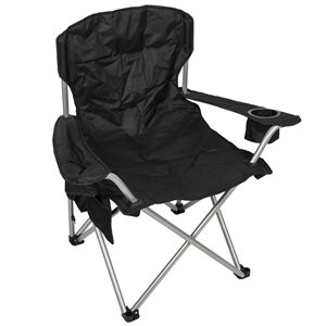 Chaise de camping pliante robuste Camp & Go noire chauffante