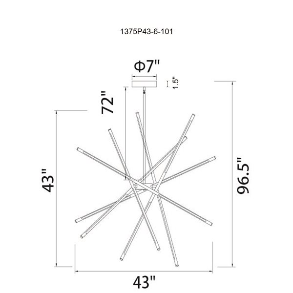 CWI Lighting Oskil LED Integrated Chandelier with Black Finish