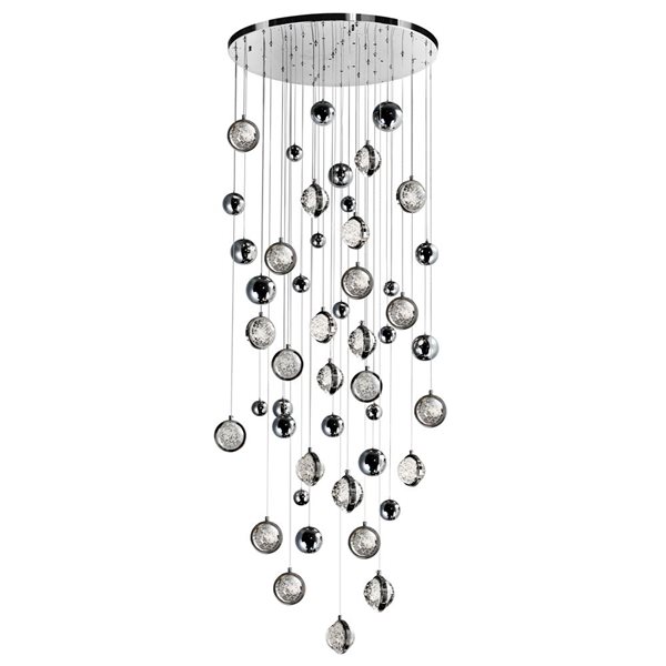 CWI Lighting Salvador 32-in LED Integrated Polished Nickel Chandelier