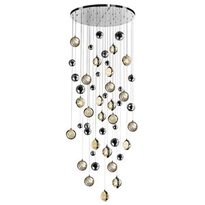 CWI Lighting Salvador 32-in LED Integrated Polished Nickel Chandelier