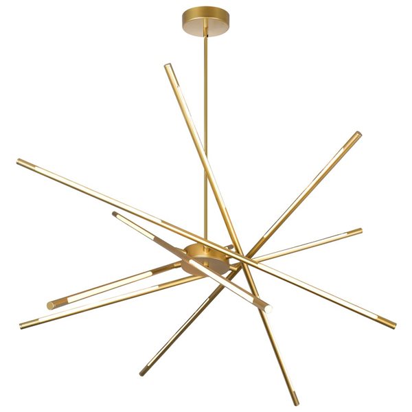 CWI Lighting Oskil LED Integrated Chandelier with Satin Gold Finish