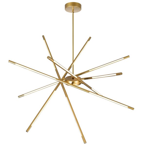 CWI Lighting Oskil LED Integrated Chandelier with Satin Gold Finish