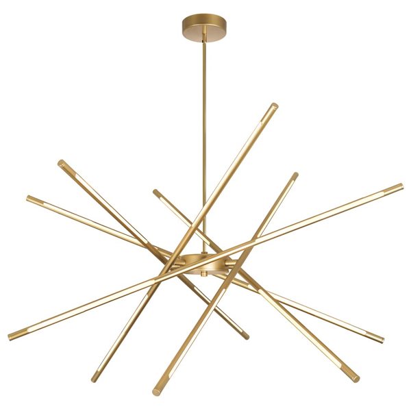 CWI Lighting Oskil LED Integrated Chandelier with Satin Gold Finish