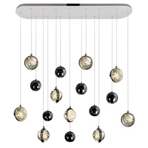 CWI Lighting Salvador 40-in LED Integrated Polished Nickel Chandelier