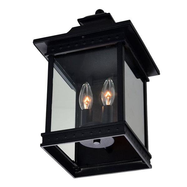 CWI Lighting Cleveland 15.3-in Black Hardwired LED Outdoor Wall Light