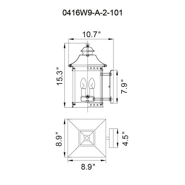 CWI Lighting Cleveland 15.3-in Black Hardwired LED Outdoor Wall Light