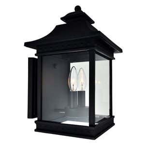 CWI Lighting Cleveland 15.3-in Black Hardwired LED Outdoor Wall Light