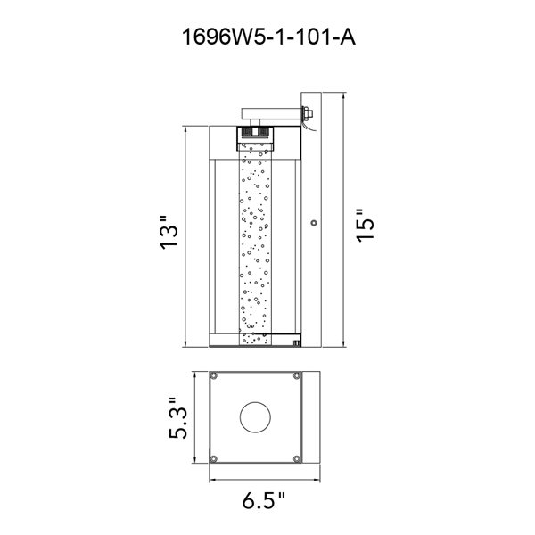 CWI Lighting Rochester 15-in Black Hardwired LED Outdoor Wall Light