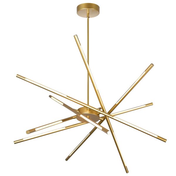 CWI Lighting Oskil LED Integrated Chandelier with Satin Gold Finish