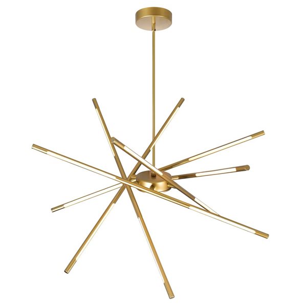 CWI Lighting Oskil LED Integrated Chandelier with Satin Gold Finish