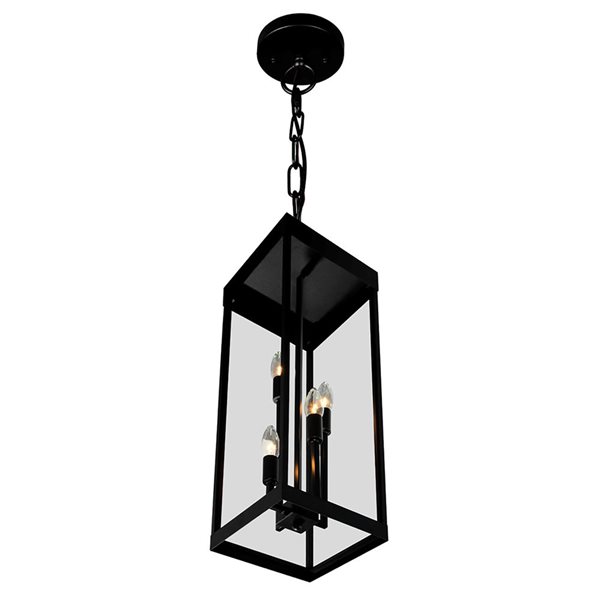 CWI Lighting Windsor 4-Light Black Outdoor Ceiling Light