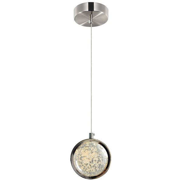 CWI Lighting Salvador 4-in LED Integrated Polished Nickel Pendant