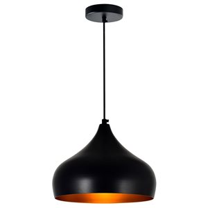 CWI Lighting Dynamic 1-Light Down Pendant With Black Finish