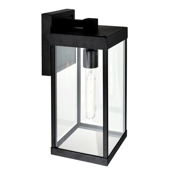 CWI Lighting Windsor 17-in Black Hardwired Medium Base (E-26) Outdoor Wall Light