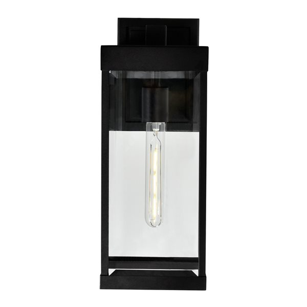 CWI Lighting Windsor 17-in Black Hardwired Medium Base (E-26) Outdoor Wall Light