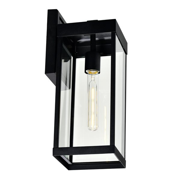 CWI Lighting Windsor 17-in Black Hardwired Medium Base (E-26) Outdoor Wall Light