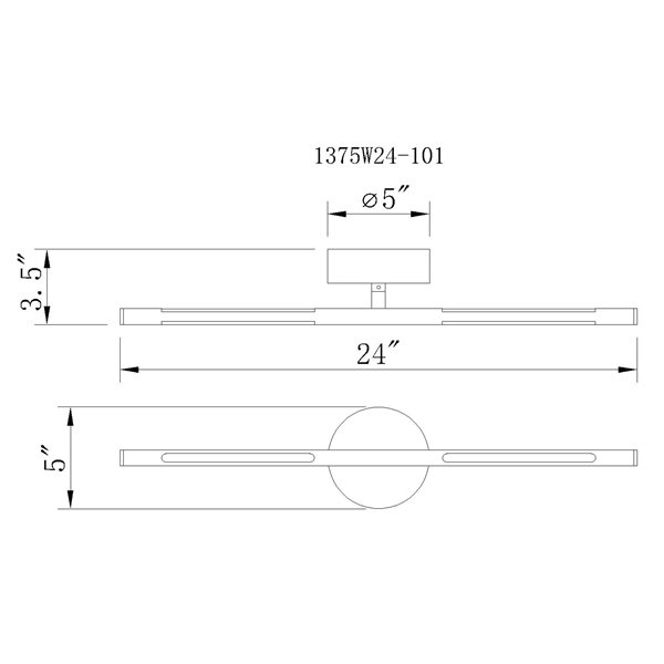 CWI Lighting Oskil LED Integrated Wall Light with Black Finish