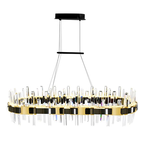 CWI Lighting Aya LED Integrated Pearl Black Chandelier