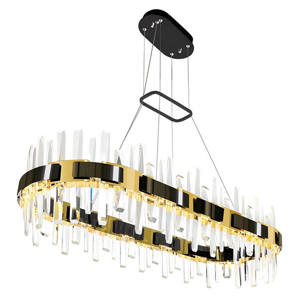 CWI Lighting Aya LED Integrated Pearl Black Chandelier