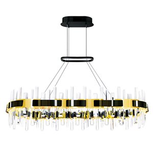 CWI Lighting Aya LED Integrated Pearl Black Chandelier