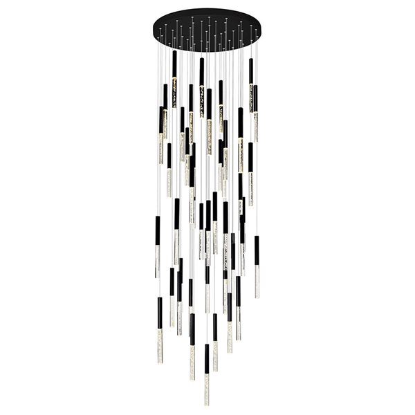 CWI Lighting Dragonswatch LED Integrated Chandelier with Black Finish