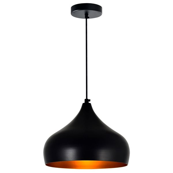 CWI Lighting Dynamic 1-Light Down Pendant With Black Finish