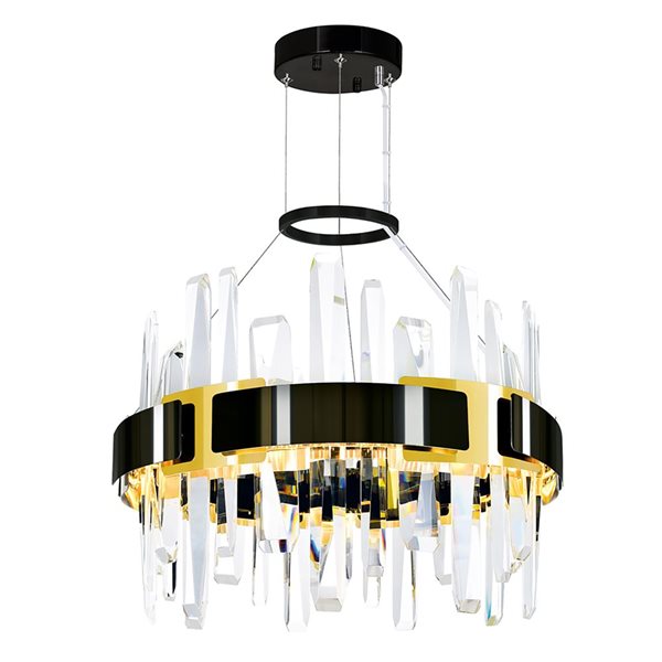 CWI Lighting Aya LED Integrated Pearl Black Chandelier