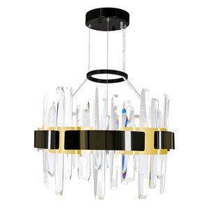 CWI Lighting Aya LED Integrated Pearl Black Chandelier