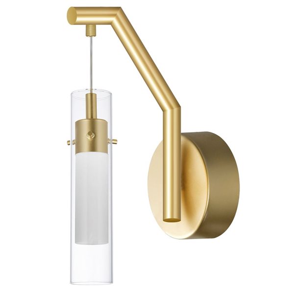 CWI Lighting Olinda 5-in LED Integrated Satin Gold Wall Light