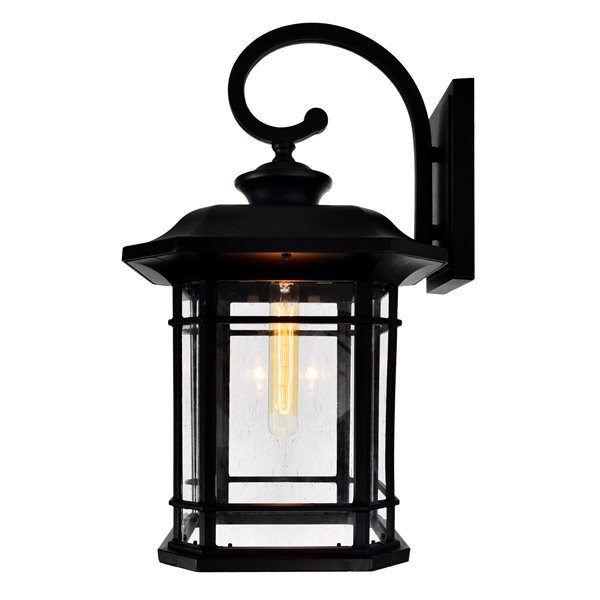 CWI Lighting Blackburn 21-in Black Hardwired Medium Base (E-26) Outdoor Wall Light