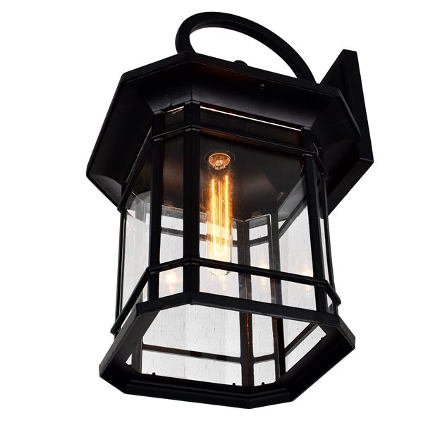 CWI Lighting Blackburn 21-in Black Hardwired Medium Base (E-26) Outdoor Wall Light