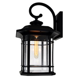 CWI Lighting Blackburn 21-in Black Hardwired Medium Base (E-26) Outdoor Wall Light