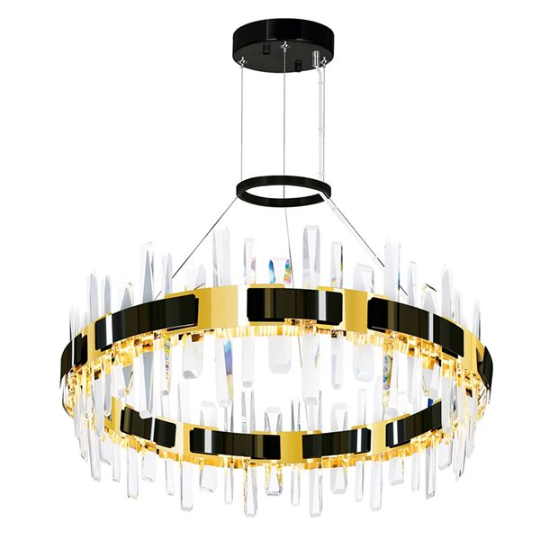 CWI Lighting Aya LED Integrated Pearl Black Chandelier