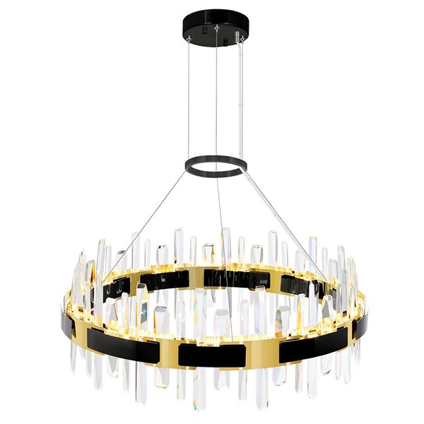 CWI Lighting Aya LED Integrated Pearl Black Chandelier