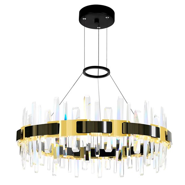 CWI Lighting Aya LED Integrated Pearl Black Chandelier